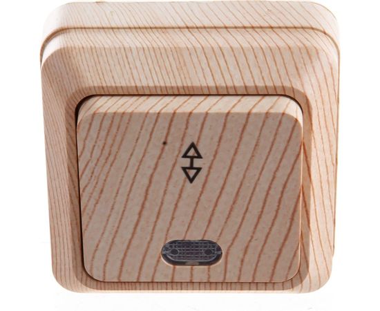 Выключатель UNIVersal Олимп 1 клавиша, проходной с подсветкой, сосна 5560810 