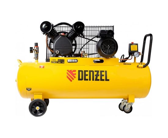 Воздушный компрессор с ременным приводом DENZEL BCV2300/100 2.3 кВт, 100 литров, 440 л/мин 58111 