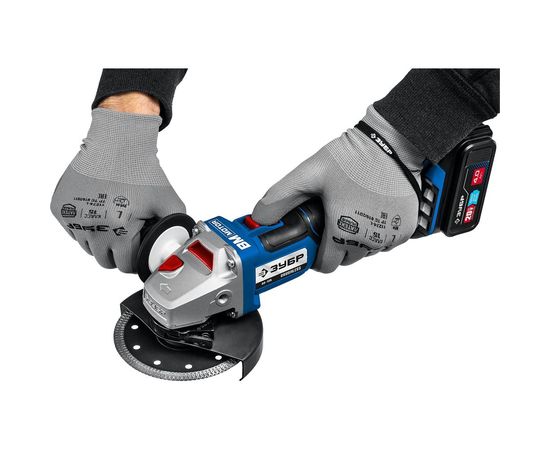 Бесщеточная угловая шлифовальная машина ЗУБР Профессионал 20В AB-125-42 – изображение 12