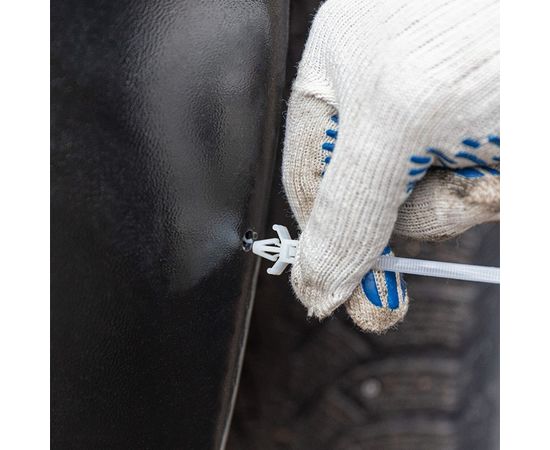 Хомут с крепеж.пистоном REXANT 4.8x190 100 шт белый 07-0197 – изображение 2