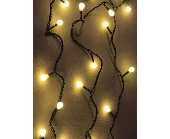 Светодиодная гирлянда КОСМОС 30 светодиодов, шарики белые 1см, 4.5 м, 8 режимов KOC_GIR30LEDBALL_W – изображение 2