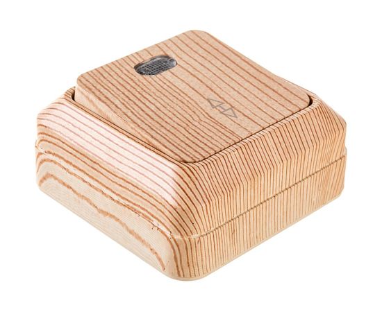 Выключатель UNIVersal Олимп 1 клавиша, проходной с подсветкой, сосна 5560810 – изображение 3