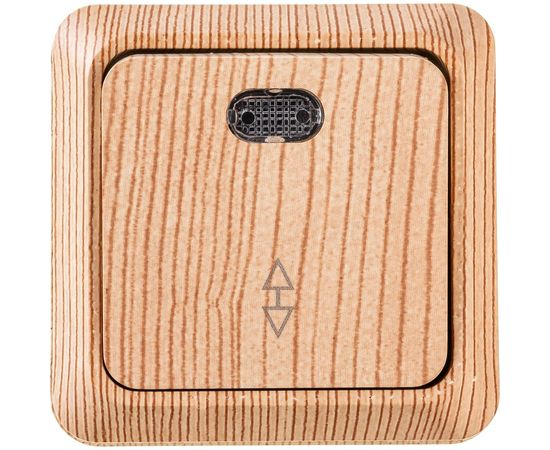 Выключатель UNIVersal Олимп 1 клавиша, проходной с подсветкой, сосна 5560810 – изображение 4