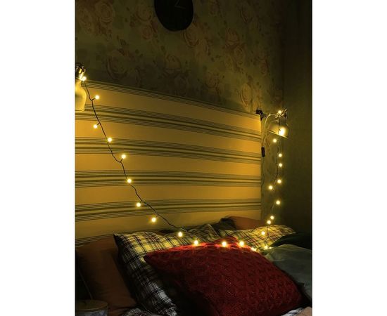 Светодиодная гирлянда КОСМОС 30 светодиодов, шарики белые 1см, 4.5 м, 8 режимов KOC_GIR30LEDBALL_W – изображение 4