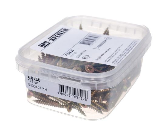 Шуруп Качественный КРЕПЕЖ желтый цинк 4,0x35, 175 шт. 0300461 КЧ – изображение 5