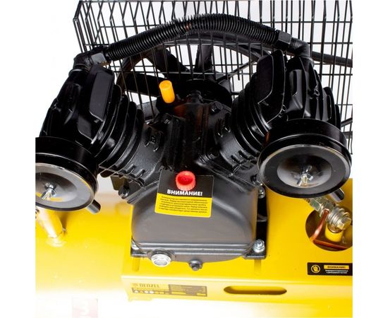 Воздушный компрессор с ременным приводом DENZEL BCV2300/100 2.3 кВт, 100 литров, 440 л/мин 58111 – изображение 5