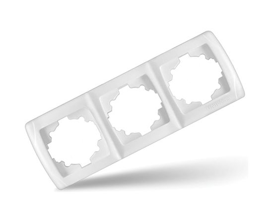 Рамка UNIVersal Маргарита 3-х местная, горизонтальная, белая МР003Г 