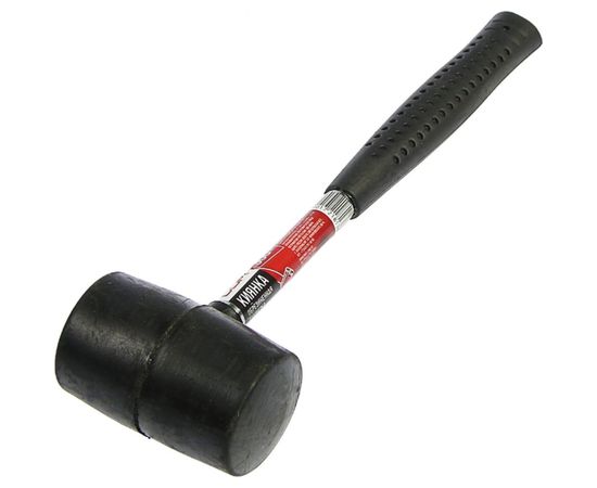 Киянка LOM металлическая обрезиненная рукоятка, черная резина, 300 г 1721813 