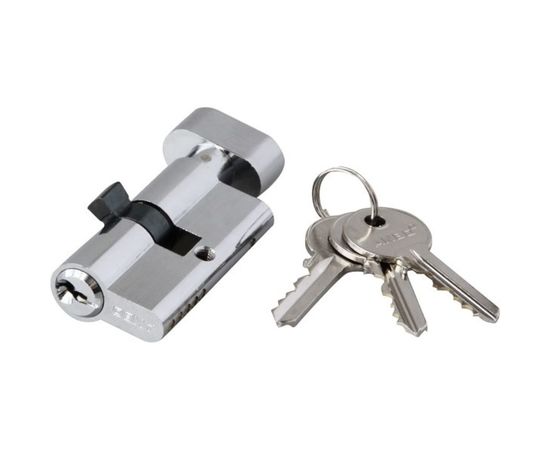 Цилиндр замка ANBO 2200Т ключ/барашек, английский, 3 ключа, никель 35х45 мм l3600 