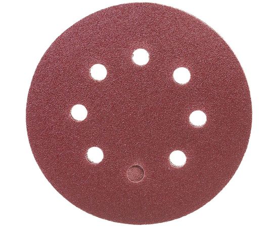 Круг абразивный на ворсовой подложке под липучку, перфорированный (5 шт; 125 мм; 8 отв; P 80) СИБРТЕХ 738047 