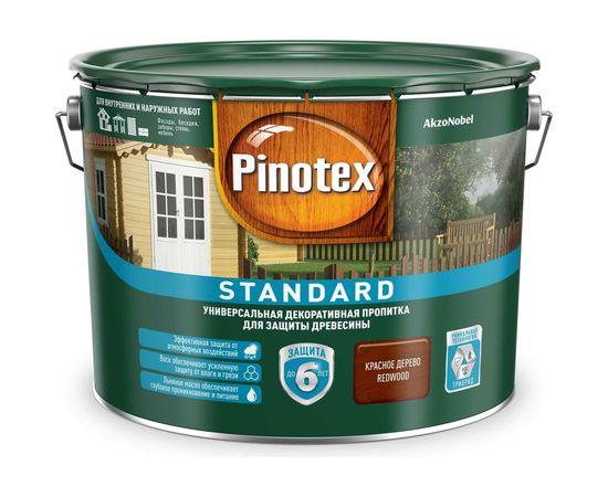 Антисептик PINOTEX STANDARD красное дерево 9л 5270603 