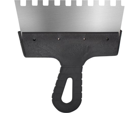 Фасадный зубчатый шпатель (200 мм, нержавеющая сталь, 10 мм) Biber 35236 тов-169787 