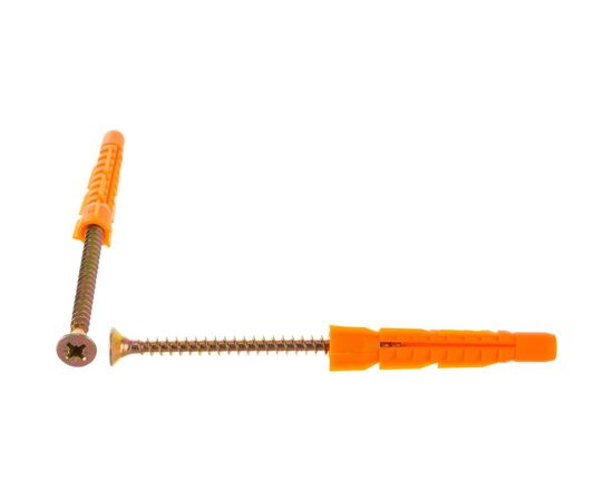 Саморез ШУж Tech-Krep 5,0х70 потайная головка + универсальный дюбель 8х52 9 шт - пакет 112941 