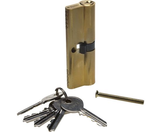 Цилиндровый механизм Зубр МАСТЕР тип ключ-ключ, цвет латунь, 5-PIN, 80мм 52101-80-1 