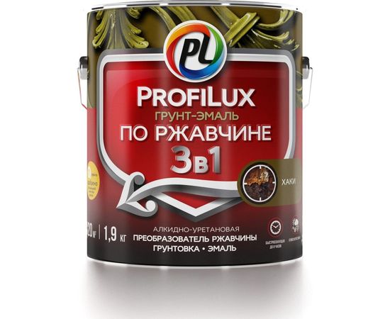 Грунт-эмаль Profilux по ржавчине 3в1 хаки 1,9 кг МП00 004807 