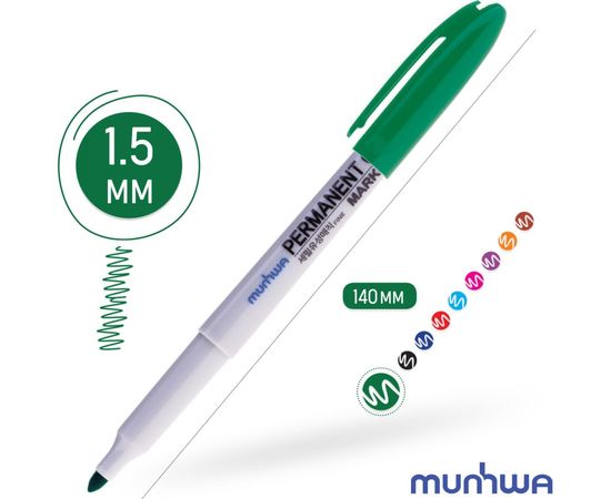Перманентный маркер Munhwa зеленый, пулевидный, 1,5мм FPM-04 – изображение 2