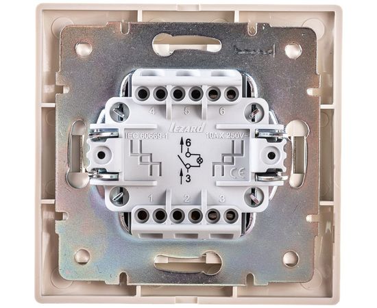 Выключатель с подсветкой LEZARD MIRA крем со вставкой 701-0303-111 – изображение 2