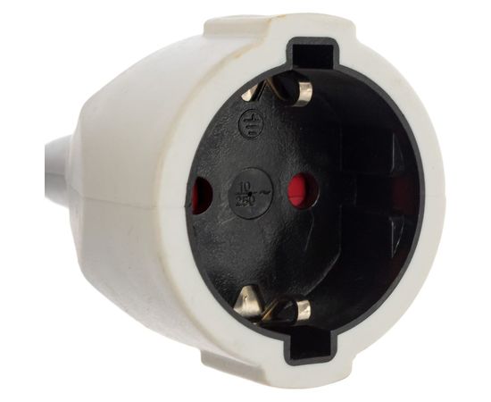 Удлинитель-шнур с 1-й розеткой с заземлением, с защитой от детей 3м Electraline 01636 – изображение 2