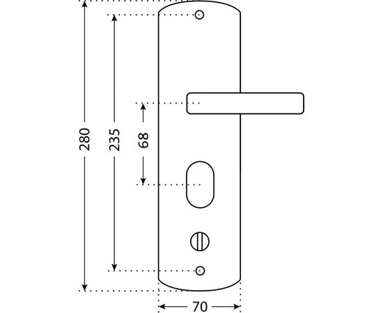 Универсальный комплект ручек для металлических дверей Аллюр РН-А222-R правая 5379 – изображение 3