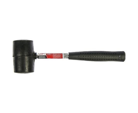 Киянка LOM металлическая обрезиненная рукоятка, черная резина, 300 г 1721813 – изображение 3