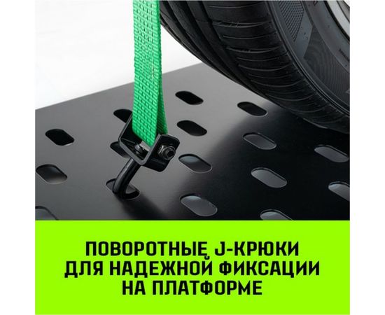 Стяжной автовозный ремень HITCH REGULAR 50 мм, 3 т, 3 м, контроллер 750 мм, J-крюки SZ068108 – изображение 4