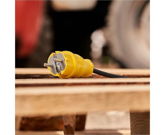 Прямая влагозащищенная вилка REXANT с заземлением 16А. IP44, каучук желтая 111-014 – изображение 4