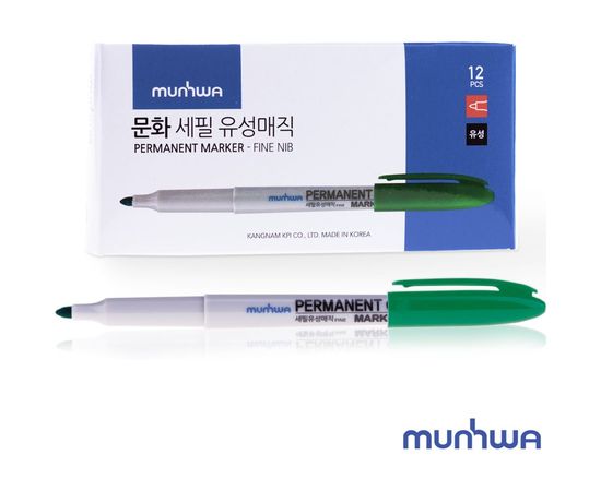 Перманентный маркер Munhwa зеленый, пулевидный, 1,5мм FPM-04 – изображение 5