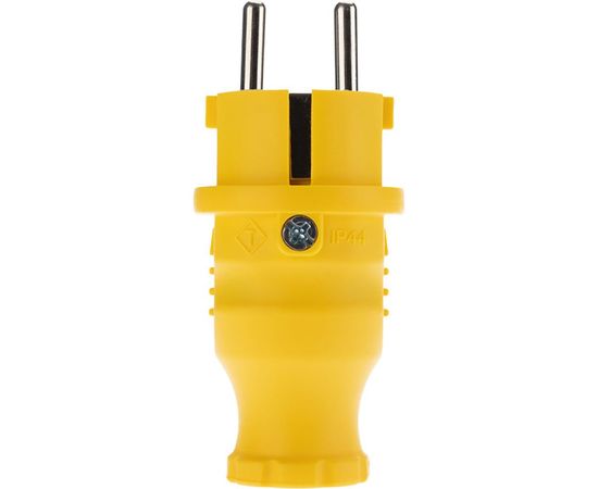 Прямая влагозащищенная вилка REXANT с заземлением 16А. IP44, каучук желтая 111-014 – изображение 8