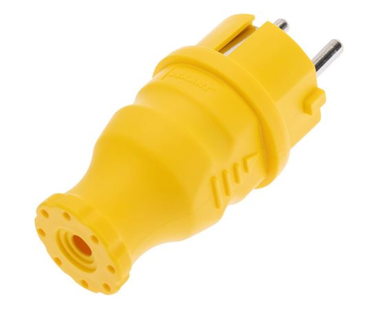 Прямая влагозащищенная вилка REXANT с заземлением 16А. IP44, каучук желтая 111-014 – изображение 9