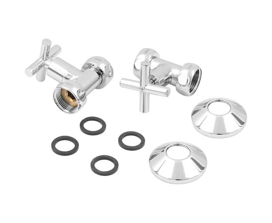 Прямой кран-вентиль SMT ручка крест, хром, 1х1 г/г, 2 шт 8730SCH1010/2C 