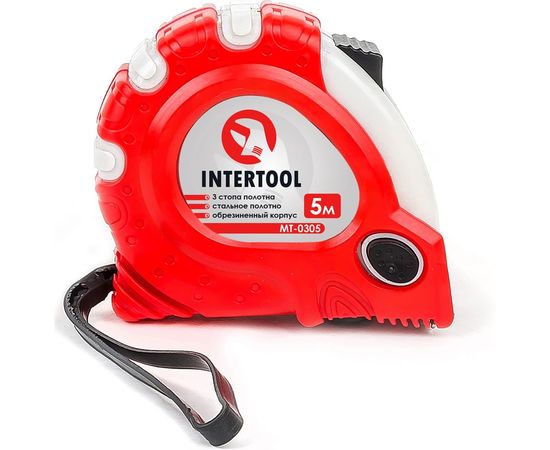 Рулетка с фиксатором INTERTOOL Супер Магнит blister 5 м х 19 мм MT-0305 