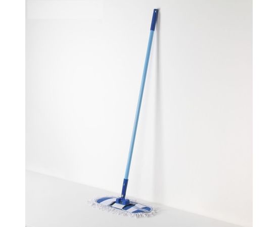 Плоская швабра Доляна окрашенный черенок, х/б насадка, 39х14х116 см 609168 