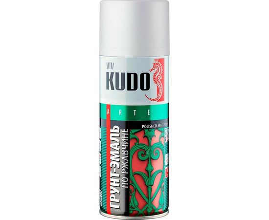 Грунт-эмаль аэрозоль по ржавчине KUDO сигнальная белая 520 мл RAL 9003 319003 11605371 