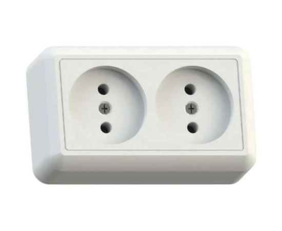 Розетка Кунцево-Электро ОПТИМА двухместная, 10А РА10-373 8009 