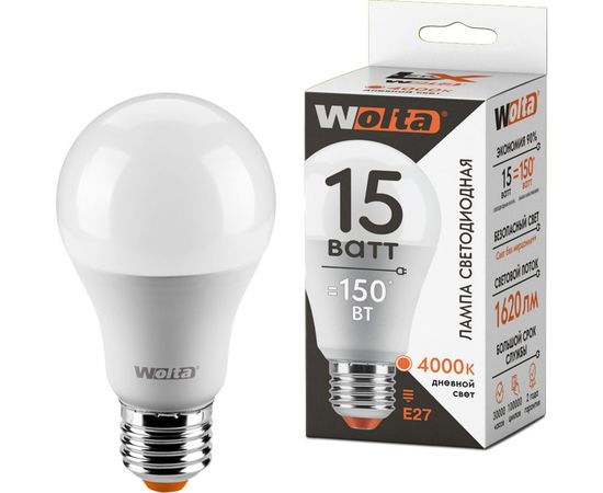 Лампа WOLTA LX A60 E27 15W 4000K 30S60BL15E27 