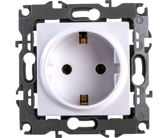 Розетка ЭРА 12-2001-01 2P E Schuko, 16A-250В, IP20, без м.лапок, 12, белый Б0014681 