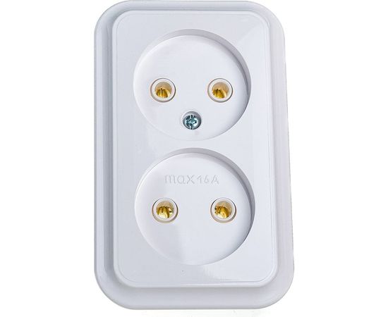 Розетка Bylectrica, 2-местная ОУ серия Пралеска, белый РА16-238 