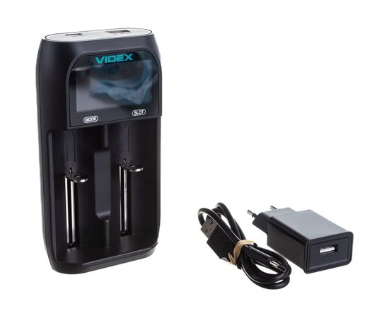Зарядное устройство Videx VCH-UT201 пустое, 1-2хАА, ААА, SC, C, D, 18650, 14500 