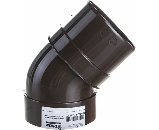 Колено Docke STANDARD 80 мм х 45 градусов, темно-коричневый PVTL-1023 