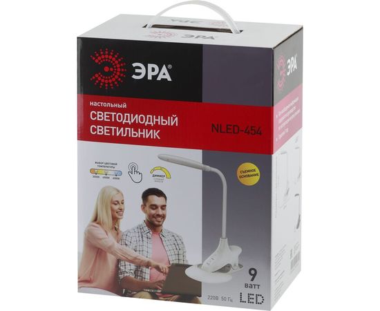 Настольный светильник ЭРА NLED-454-9W-W белый Б0019132 – изображение 14