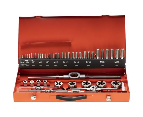 Резьбонарезной набор M3-M20 HSS метчики+плашки+воротки, 54шт RUKO 245040 – изображение 2