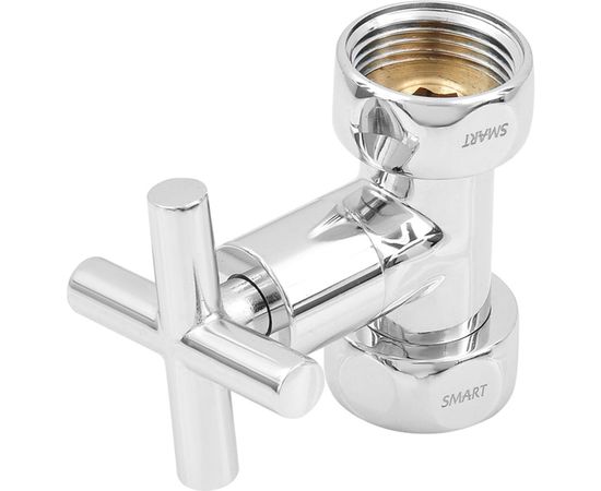 Прямой кран-вентиль SMT ручка крест, хром, 1х1 г/г, 2 шт 8730SCH1010/2C – изображение 2