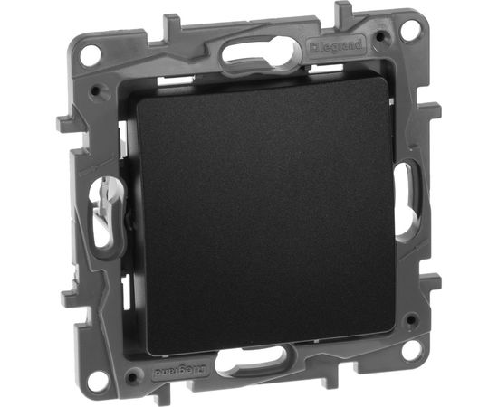 Механизм переключателя Legrand Etika 1-клавишный СП 10АX безвинтовые зажимы антрацит Leg 672605 – изображение 2