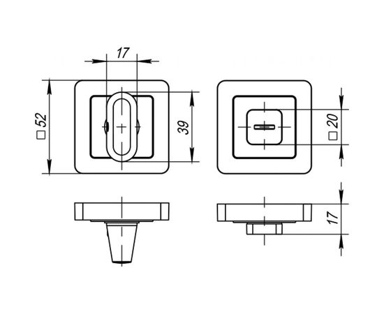 Поворотная ручка PUNTO BK6 QR SN/CP-3 матовый никель/хром 34709 – изображение 2
