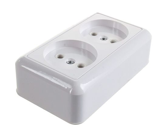 Розетка Кунцево-Электро ОПТИМА двухместная, 10А РА10-373 8009 – изображение 2