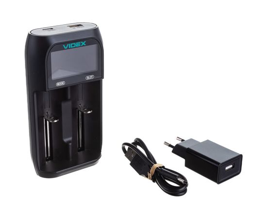 Зарядное устройство Videx VCH-UT201 пустое, 1-2хАА, ААА, SC, C, D, 18650, 14500 – изображение 2