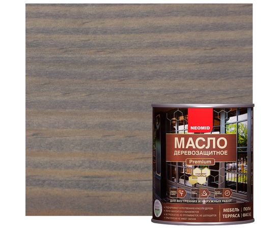 Масло деревозащитное NEOMID Premium 0,75 л Серый жемчуг Н-маслоPrem-0,75/сер – изображение 2