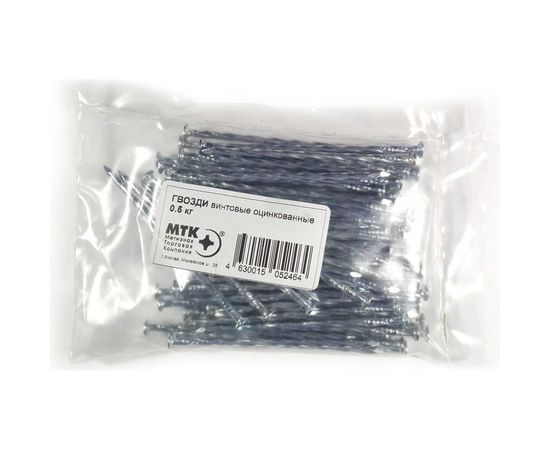 Винтовые гвозди МТК цинк пакет 0,5 кг, 3,0x60 1767030060 – изображение 2