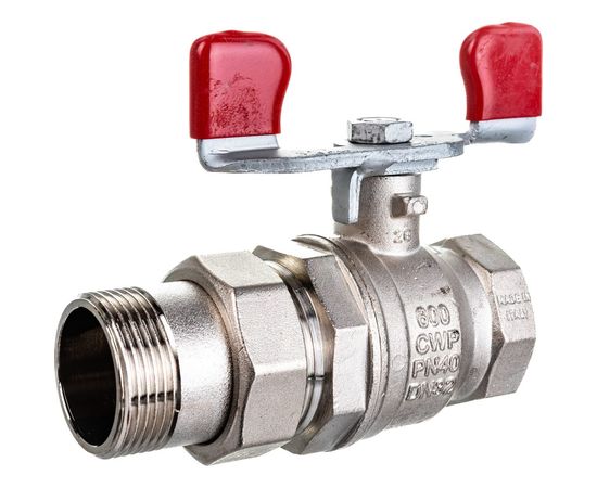 Шаровой кран RuB с накидной гайкой (""американка""), 1 1/4"" DN32 PN40, ВР-ВР, серия MILANO (S.90) S90G36 – изображение 2