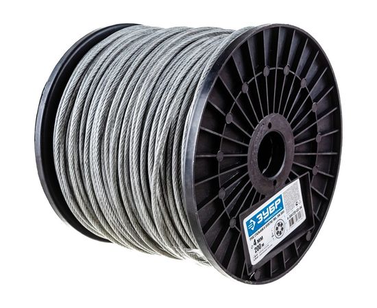Трос стальной DIN 3055 (4 мм; 200 м) Зубр 4-304120-03-04 – изображение 3